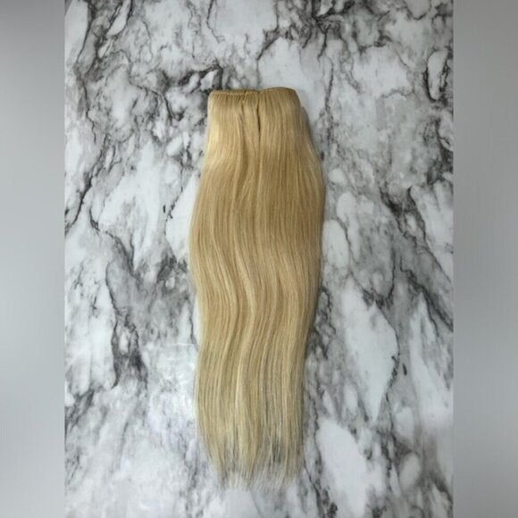 16 Inch Virgin Human hair Clip In Straight light Blonde - Picture 1 of 4